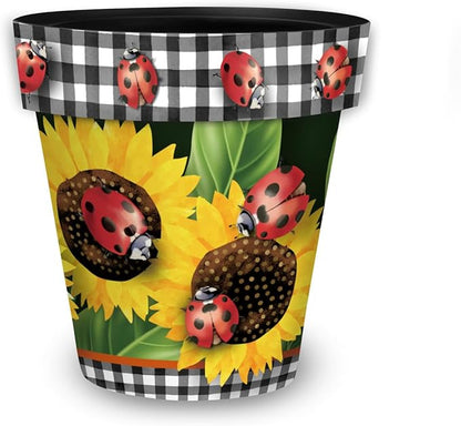 Briarwood Lane Ladybugs and Sunflowers Medium Planter
