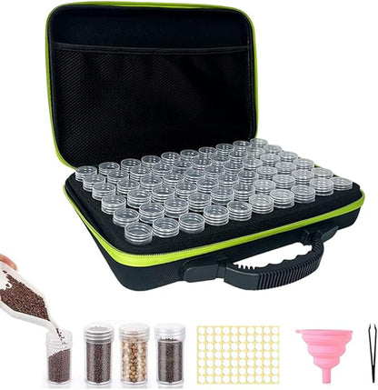 【60 Slots】Seed Storage Organizer-Garden Seed Storage Organizer Box Premium Seed Containers with Label Stickers for Various Sizes Vegetable and Flower Garden Seeds，Seed Packet Organizer Gardening Gifts