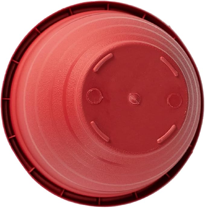 The HC Companies Rings Flower Planter - Self Watering Plant Pots for Herbs & More - Round Lightweight Outdoor & Indoor Planter (8" Warm Red, Pack of 1)