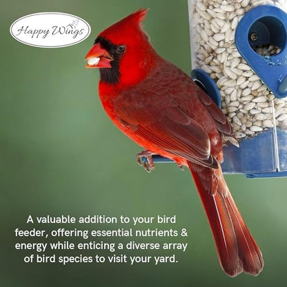 Happy Wings Sunflower Hearts & Chips Bird Food 5 lbs- Combo Pack of 2I No Mess, No Waste Seed No Grow Formula Ideal for Wild Birds, Finches, Sparrows, and Year-Round Feeding.