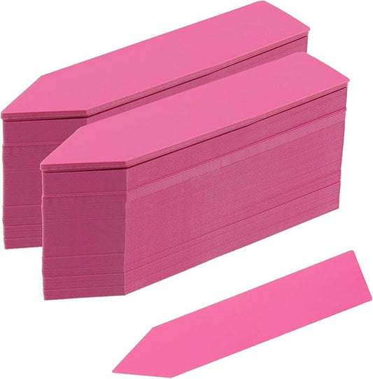 200 Pcs 4" Plant Labels Plastic Garden Signs Plant Marker Garden Markers for Outdoor Plants Name Sign, Pink