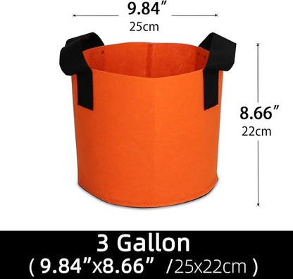 Grow Bags,Growing Pot Bags Garden Grow Bag Indoor Outdoor Fabric Aeration Plant Pot Container Flower Vegetable Pouch (Dark Orange,3 Gallon)