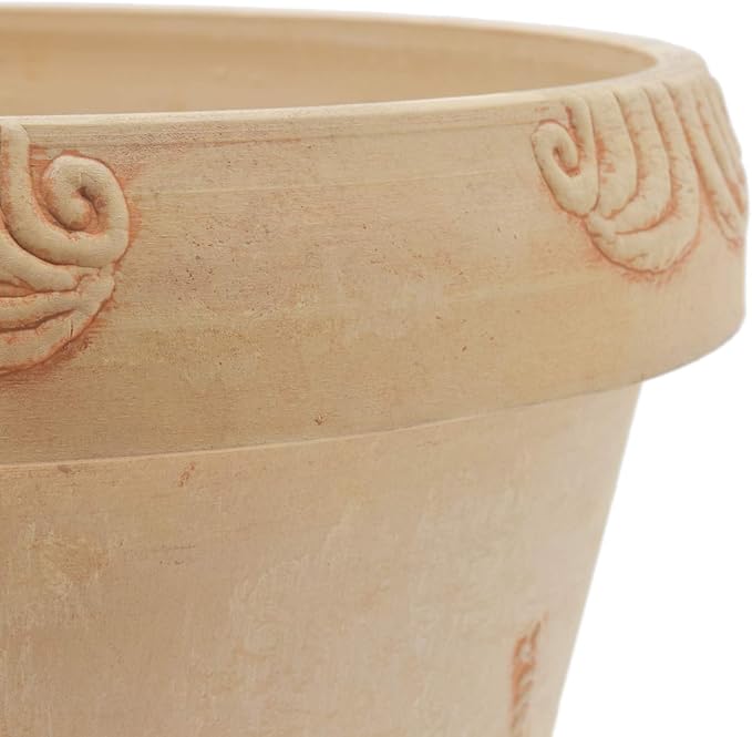 PSW Pot Collection Dragonfly Planter Pot for Indoor and Outdoor Plants and Gardens, 12.5' by 10, Beige