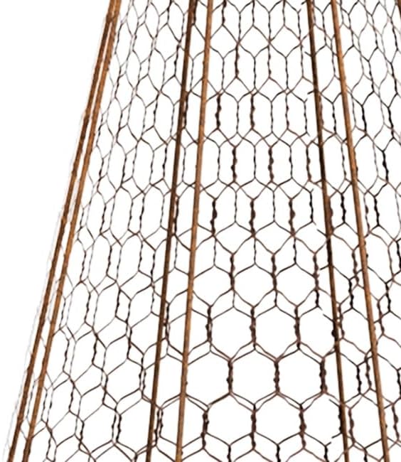 Panacea Rustic Wire Garden Cloches, Set of 6 – 20" H x 12" Dia Plant Protectors – Metal Chicken Wire Dome with 4-Leg Base – Durable Outdoor Garden Cloches for Shrubs, Flowers & Vegetables