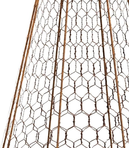 Panacea Rustic Wire Garden Cloches, Set of 6 – 20" H x 12" Dia Plant Protectors – Metal Chicken Wire Dome with 4-Leg Base – Durable Outdoor Garden Cloches for Shrubs, Flowers & Vegetables
