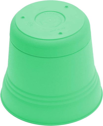 Bloem Saturn 7" Mint Green Round Resin Planter Pot with Snap-in Saucer for Indoor and Outdoor Gardening