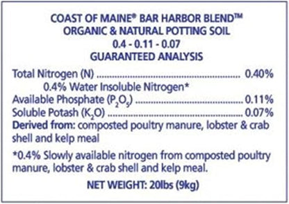 Coast of Maine Bar Harbor Blend, 8qt (Pack of 4) Organic and Natural Potting Soil for Houseplants, Flowers, Vegetables, Herbs and Containers