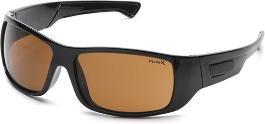 Pyramex Furix Safety Glasses Black Frame Clear Anti-Fog Lens