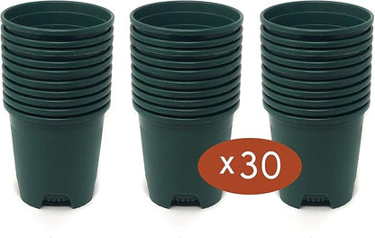 30-Pack Wholesale Nursery Pot in Bulk 4.5 Inch 0.35 Gallon Plastic Planters for Outdoor Indoor Plants Gardening Flower Pots with Drainage Holes Color Green