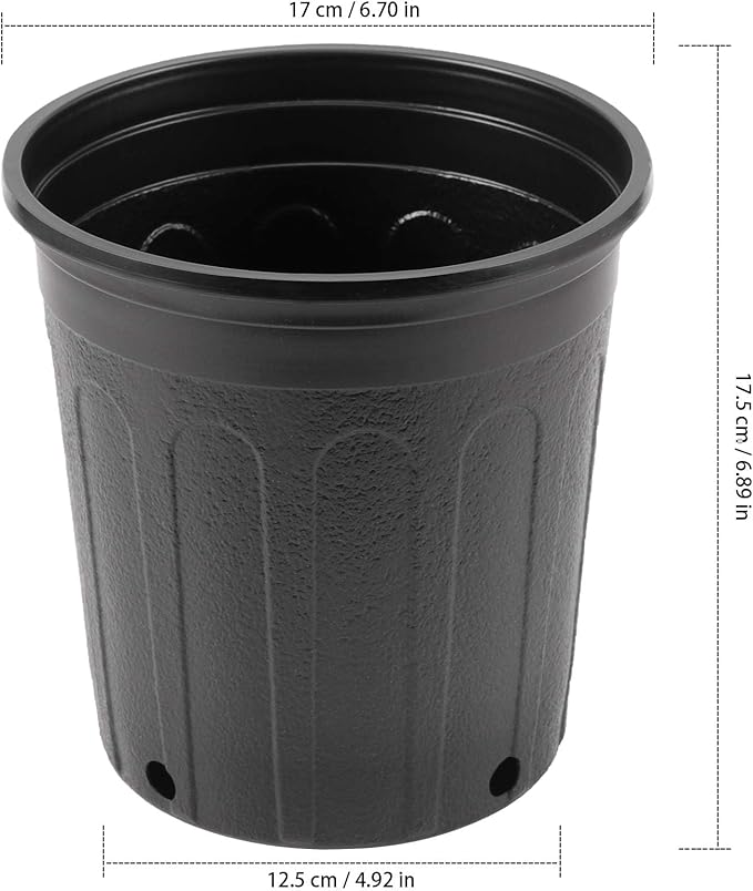 KEILEOHO 25 Pack Plastic Plant Nursery Pots, 1 Gallon Plants Pots with Drainage Holes, Flower Plant Container for Cuttings, Seedling, Flower, Vegetable, Succulent, Black
