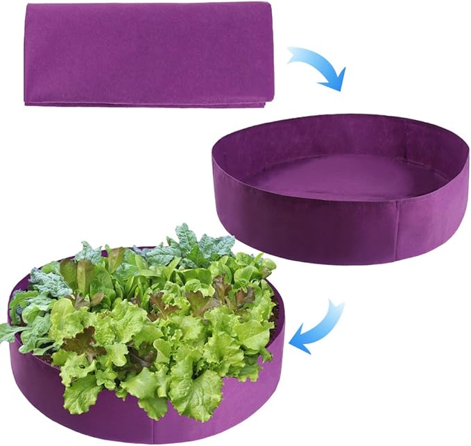 Round Fabric Garden Plant Bed,50 Gallon Garden Fabric Grow Bag,Garden Vegetable Bed Planting Container Planter for Plants, Flowers, Vegetables