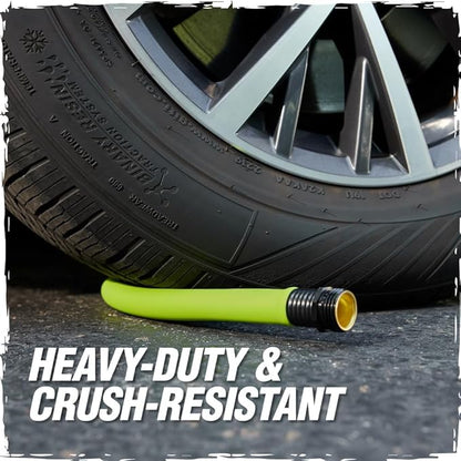 Rugged Rhino Heavy Duty Flexible Light Weight Garden Hose, 100ft x 5/8in, 4 Layer Leakproof Outdoor Gardening Tools, Watering Supplies, Powerful Water Pressure for Lawn, Flowers, Green Black