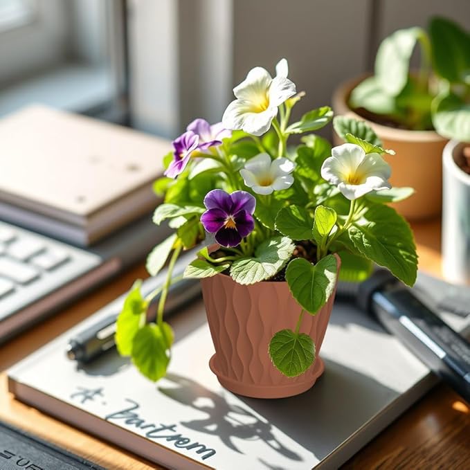 16 Pack 4 Inch Plastic Planter Pots with Tray, Heavy Duty Indoor Outdoor Planter Pots with 48 Drainage Holes for Herbs, Succulents, Seedlings, Flowers Durable and Lightweight Pottery red