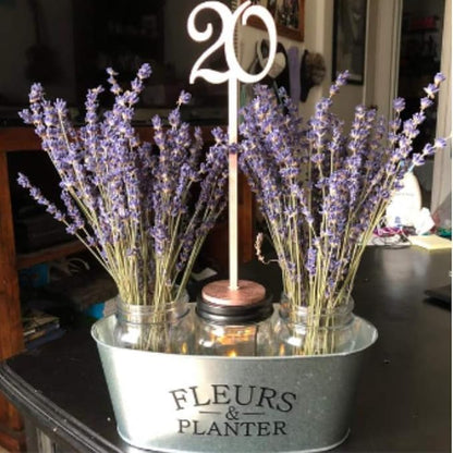 4 Pack - Oval Galvanized"Flowers & Garden" Metal Planter Pots - Perfect for Parties, Weddings & Decorations