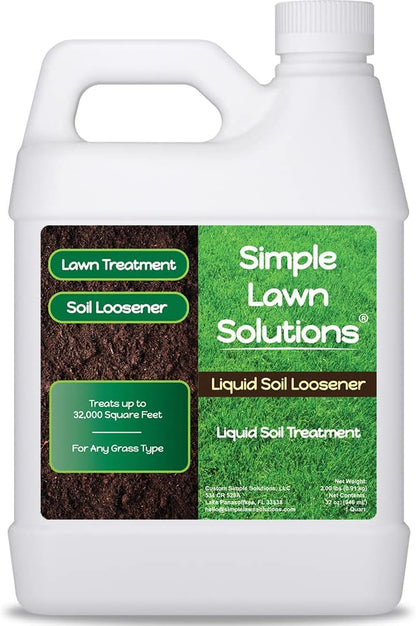 Liquid Soil Loosener- Soil Conditioner-Use alone or when Aerating with Mechanical Aerator or Core Aeration- Simple Lawn Solutions- Any Grass Type-Great for Compact Soils, Standing water, Poor Drainage