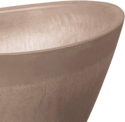 Arcadia Garden Products PSW Pot Collection YB41TP Plastic/Stone/Wood Composite Curved Planter Pot – No Drainage Hole (Drillable), for Indoor and Outdoor Plants and Gardens, 16-inch, Taupe