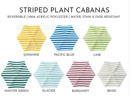 Fixed Plant Shade for Potted Plants 28" x 30" Outdoor Container Sun Shade Cover Premium Fabric Canopy with Fiberglass Frame & Soil Anchor Stripes & Solids Assembly Required