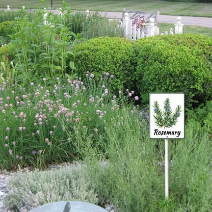 FemiaD Plant Label Signs Planted Herb Garden Markers Waterproof Aluminum Plant Stake Tags Rosemary Sign for Nursery Indoor Outdoor Garden Decoration 8x12inch
