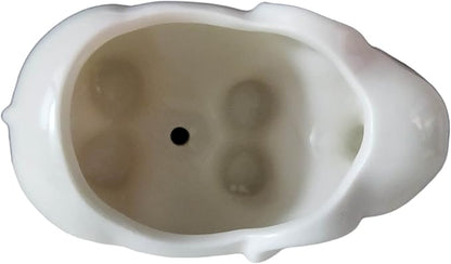 Cute Animal Elephant Shaped Ceramic Succulent Cactus Air Plant Flower Pots Planters-Plant Not Included (Small White)