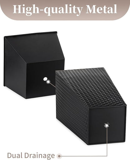 Sziqiqi Tall Planter for Indoor Outdoor: Set of 2 Large 21.6in Metal Taper Plant Pots with Inner Pots - Square Black Flower Pot with Drainage Holes for Outside Front Door Patio Garden Floor