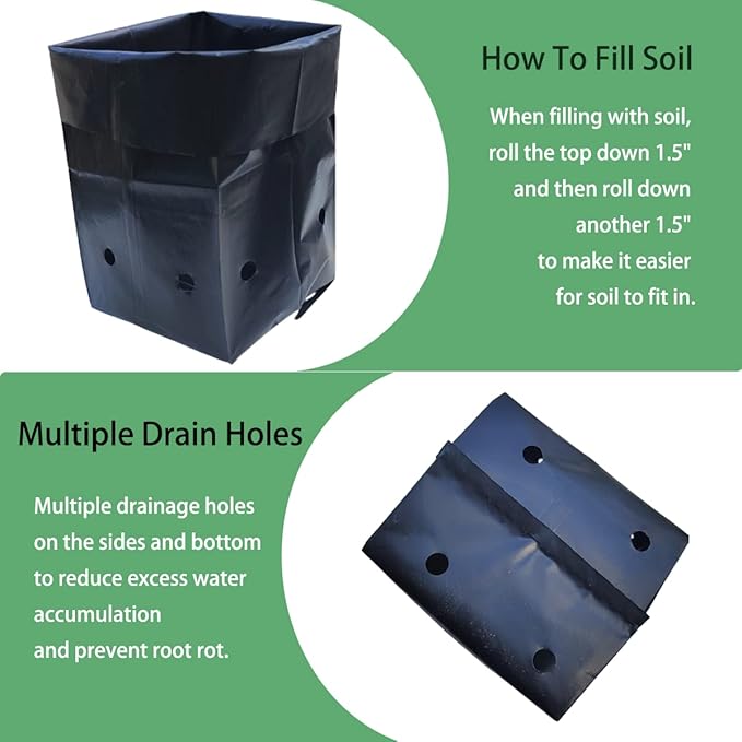 Belit Nursery Growing Bags, 100 Pcs Black Plastic Seedling Pots for Gardening Seed Plant Bags, Fruit Tree Seedling, Starting saplings(7"x8.7")