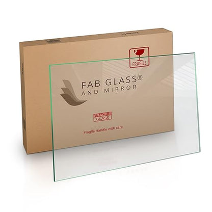 Custom Cut 3/16" Thick - Clear Tempered Glass Cut to Size - Rectangle Replacement for Table Tops, Shelves, Windows with Flat Edge by Fab Glass and Mirror