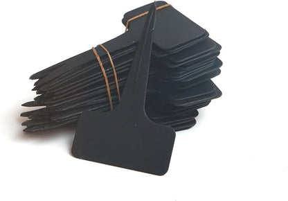 Prudance® 50pcs Reusable Waterproof Plant Markers for Garden T-Type Plant Labels for Seedlings Potted Plants Vegetables Succulents Durable Weatherproof Garden Tags （Black）