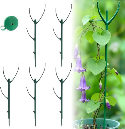 5 Pack Stackable Plant Support Stakes,Plant Cage Support Rings,Climbing Plants Support Structures for Indoor & Outdoor Use,Garden Accessories (5 Pack)