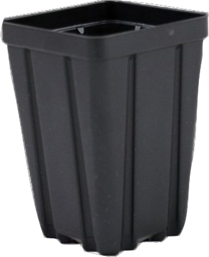 Square Greenhouse Pots 3.5 inch x 5 inch- Black - Plastic - Deep - Qty 25 by Growers Solution
