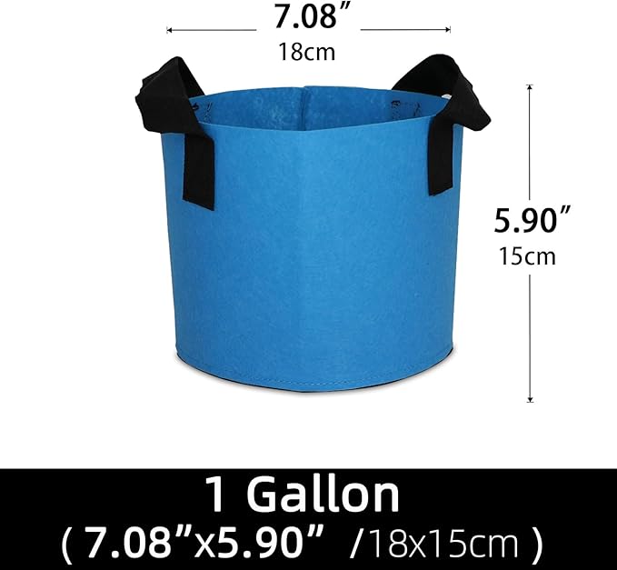 Grow Bags,Growing Pot Bags Garden Grow Bag Indoor Outdoor Fabric Aeration Plant Pot Container Flower Vegetable Pouch (Sky Blue,1 Gallon)