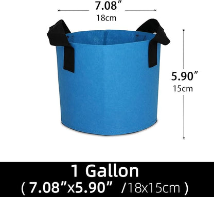 Grow Bags,Growing Pot Bags Garden Grow Bag Indoor Outdoor Fabric Aeration Plant Pot Container Flower Vegetable Pouch (Sky Blue,1 Gallon)