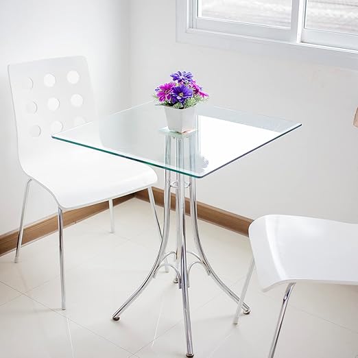 Custom Cut Glass 1/2" Thick - Clear Tempered Glass Cut to Size - Square Replacement Glass for Tabletops, Glass Shelves, Windows with Bevel Edge by Fab Glass and Mirror
