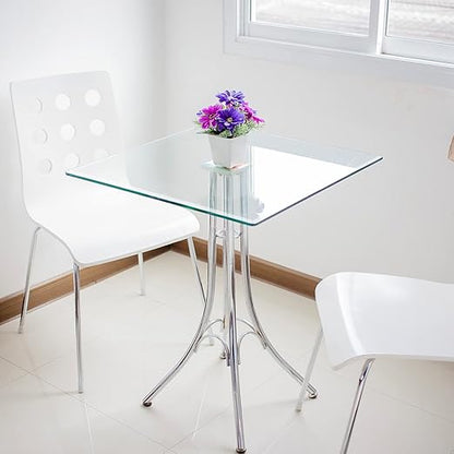Custom Cut Glass 3/8" Thick - Clear Tempered Glass Cut to Size - Square Replacement Glass for Tabletops, Glass Shelves, Windows with Bevel Edge by Fab Glass and Mirror
