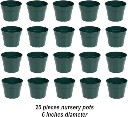 DAPERCI inches Nursery Pot Plant Grow Sturdy Flower pots in Bulk Price 20P Green