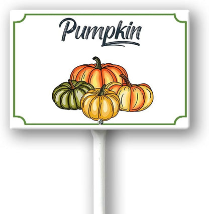 Boylee Vegetable Signs With Stake Pumpkin Garden Signs For Vegetables Herb Garden Signs Garden Name Stakes For Plants 8x12inch Outdoor Indoor Herbs Flowers Potted Plants