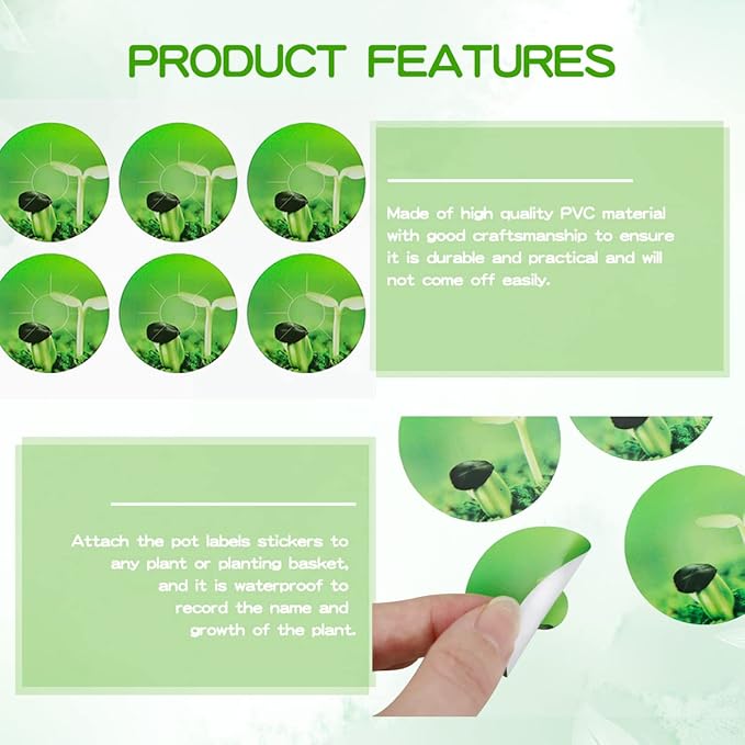 100pcs Seed Pot Labels Stickers, Round Peel and Stick Hydroponic Tags Garden Label Plant Grow Basket Label for Mark Plants and Understand Plant Growth