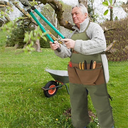 Garden apron,Apron Man,Harvest Apron with Pockets,Waterproof,Adjustable,Reinforced Knees for Mow Grass and Lawn Mowing
