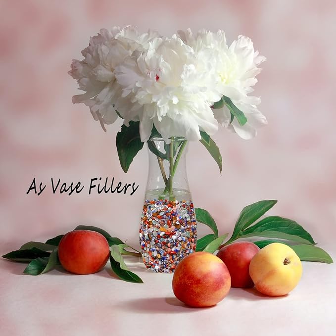 ZHIYUXI 1 lb Chakra Crystal Chips Bulk Fish Tank Decorations Aquarium Rocks Gravel Vase Filler Stones Crystals for Candle Making Witch Kit Gravel for Plants Quartz Sand Gemstone Terrarium Supplies