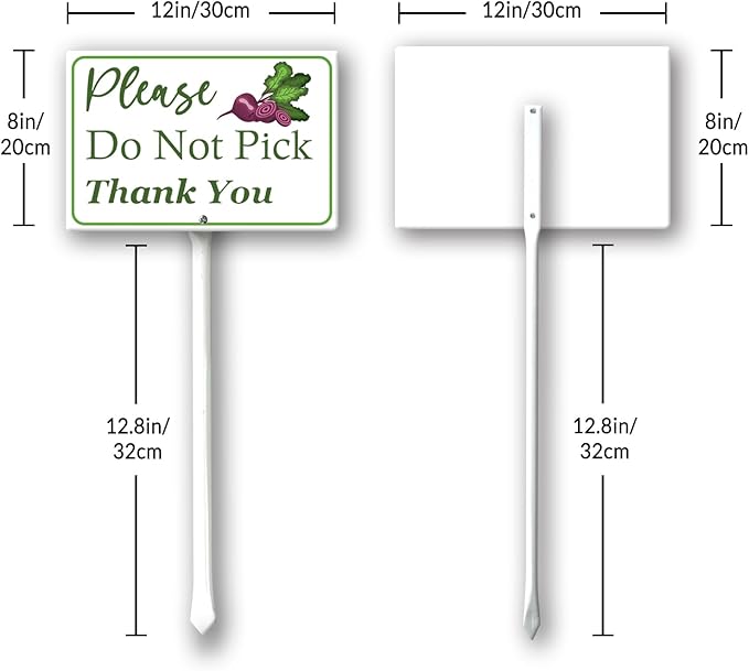 Boylee (8X12) IN Please Do Not Pick Ripe Red Beets Thank You Yard Sign With Stake Rustproof Aluminum Fruit Vegetable Signs Stand for Home Orchard Garden Outdoor Decoration