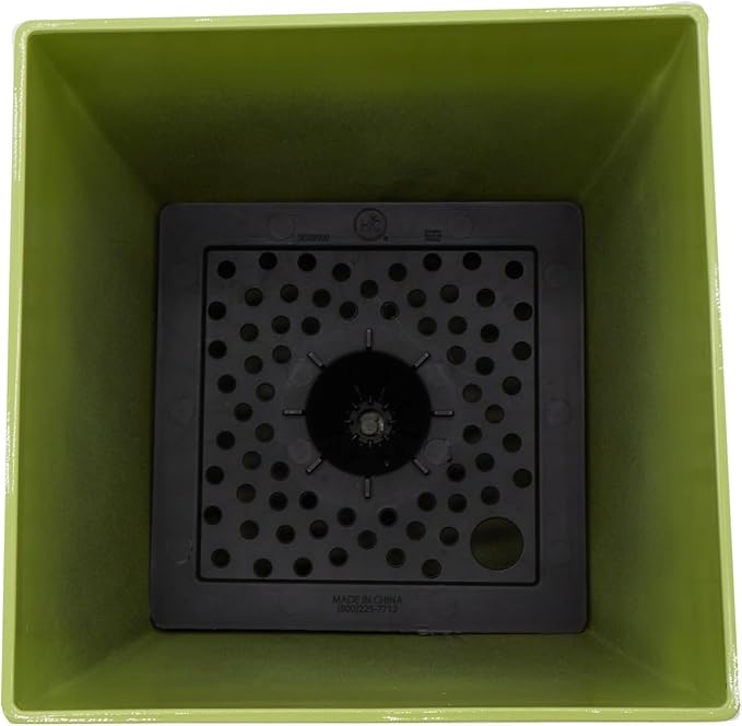 The HC Companies 8 Inch Aria Square Self Watering Planter - Plastic Plant Pot for Indoor Outdoor Plants Flowers Herbs, Glossy Green