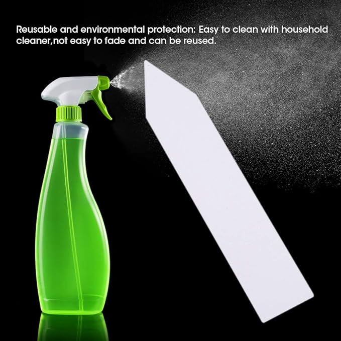 100 Pcs Plastic Plant Seed Labels Pot Marker Nursery Garden Stake Tags (White)