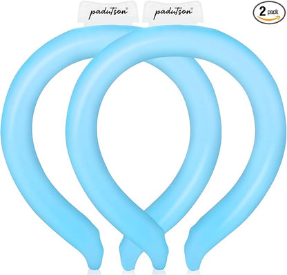 2 Pack Neck CoolingTube, Reusable Ice Coolers Wearable BodyCooling Products, Neck Coolers for HotWeather(Blue*2)