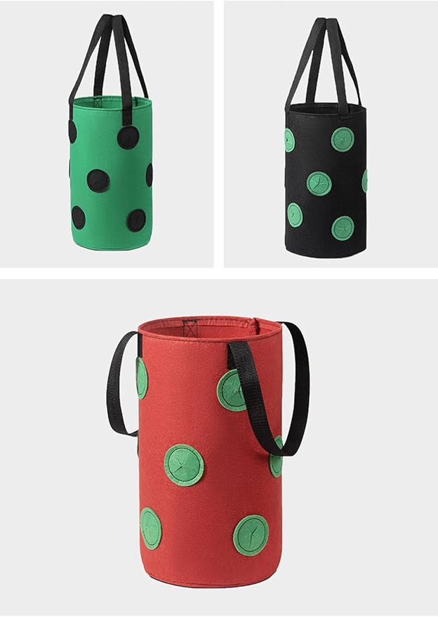 Ulalaza 2 PCS 13 Hole Strawberry Bags with Holes at The Bottom Hanging Planting Bags Hanging Strawberry Planting Bags 3 gallons 20cm*35cm/7.8inch*13.7inch