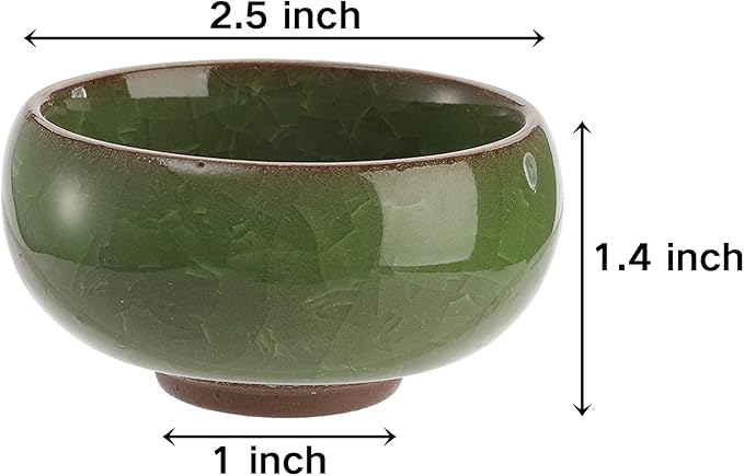 TOPZEA 16 Pack Mini Succulent Planter Pot, 2.5 Inch Ceramic Ice Crack Cactus Seed Starter Pots Micro Landscape Planter with Drainage Hole & Bamboo Tray for Moss Plant, Baby Succulent, Herb