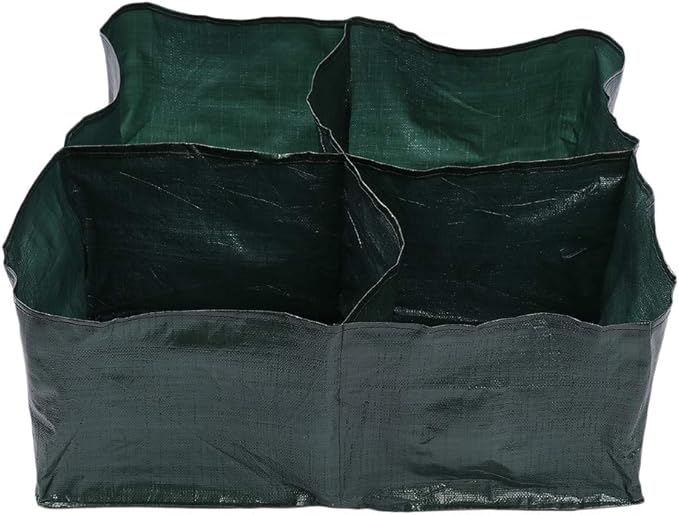 Firlar Raised Garden Bed, Raised Bed, 4 Divided Grids Square Garden Grow Bags Planter Box for Plants, Herb, Flowers and Vegetables