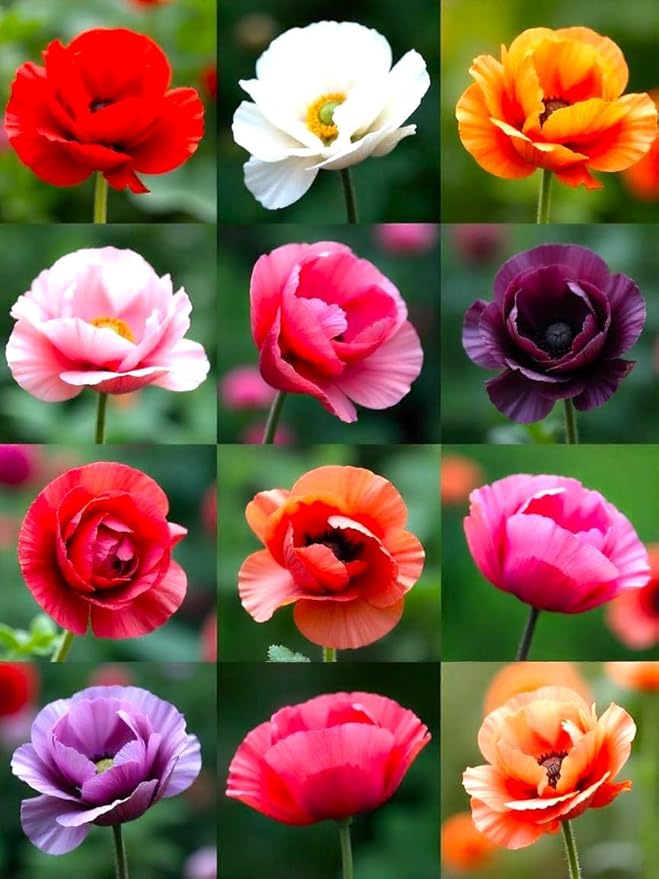 Seeds Double Poppy Mix 1000+ Seeds to Grow Multicolor Double Bloom Poppies