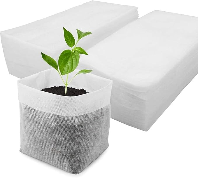 100pcs Plant Nursery Bags, Non-woven Fabric Grow Breeding Bags Flower Pots For Home Garden Accessories (18x20cm Folding)