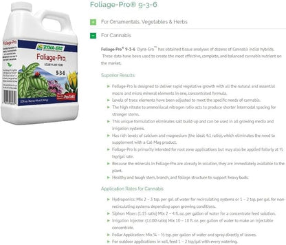 Dyna-Gro Foliage-Pro Nutrient, 1 Qt (DYFOL032)