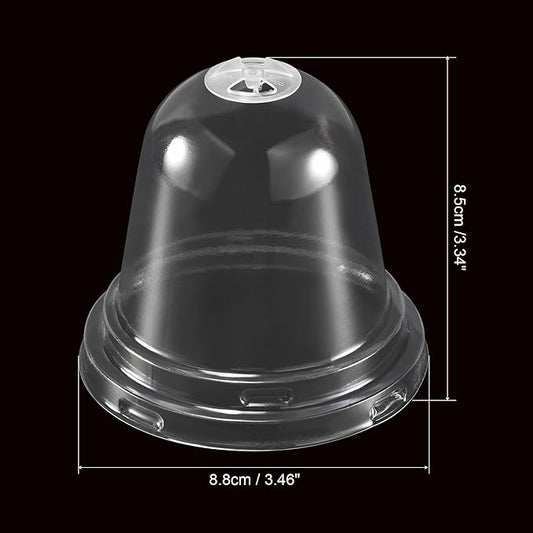 PATIKIL 3.4" Plant Humidity Dome, 10Pcs Round Plastic Garden Cloche Dome Plant Cover Reusable for Outdoor Frost Freeze Protection Mini Greenhouse, Clear 8.8cm