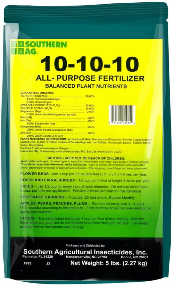 Southern Ag All Purpose Granular Fertilizer 10-10-10, 5 LB Size: 5 LB & Burpee Organic Blood Meal Fertilizer | Add to Potting Soil | Excellent Natural Source of Nitrogen